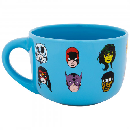 Avengers Comic Character Art 24oz Ceramic Soup Mug with Lid